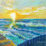 "Morze Światła", 29x33cm, akryl, 2017